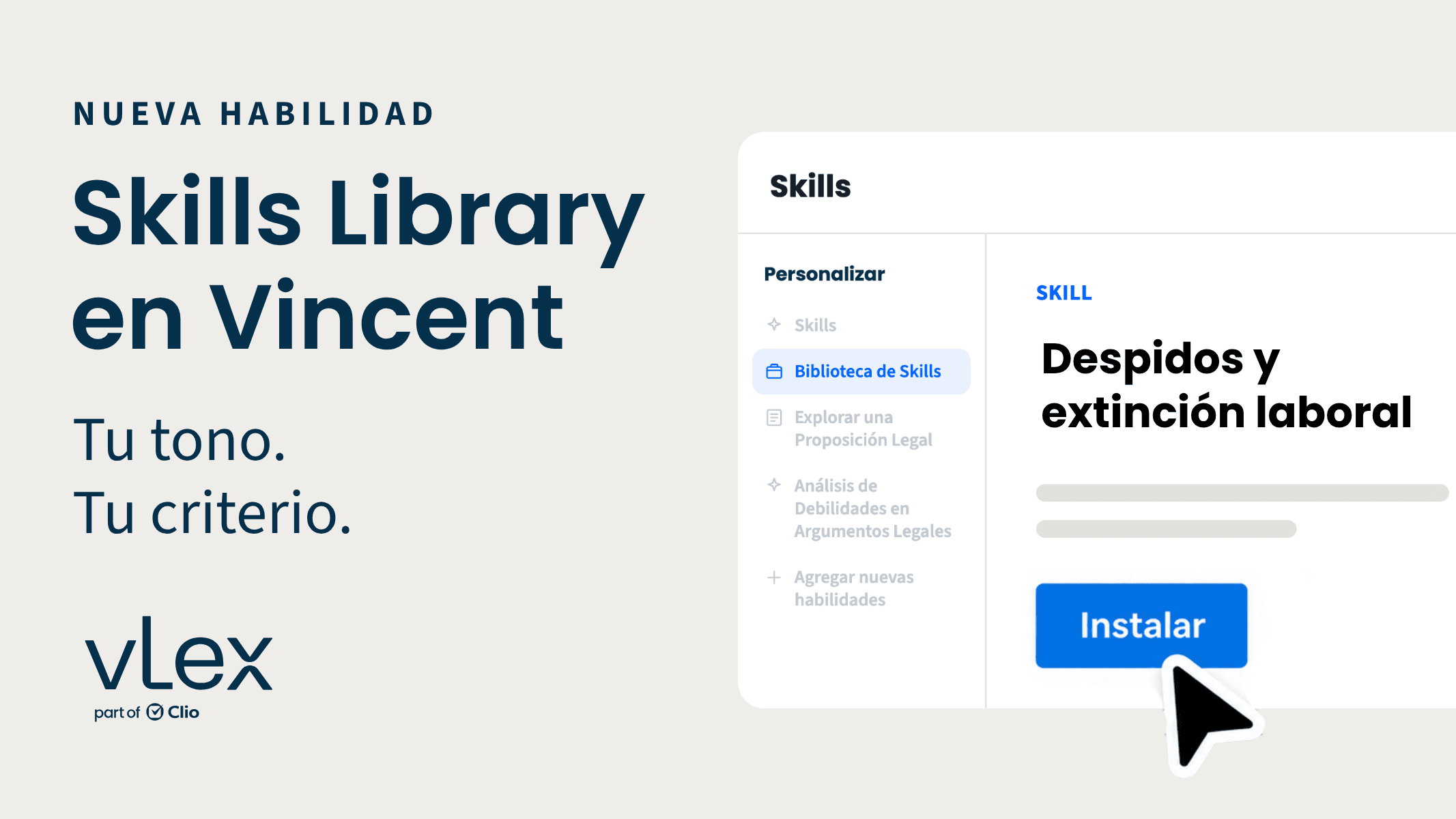 Enseña a Vincent a trabajar como tu despacho: llega Skills Library