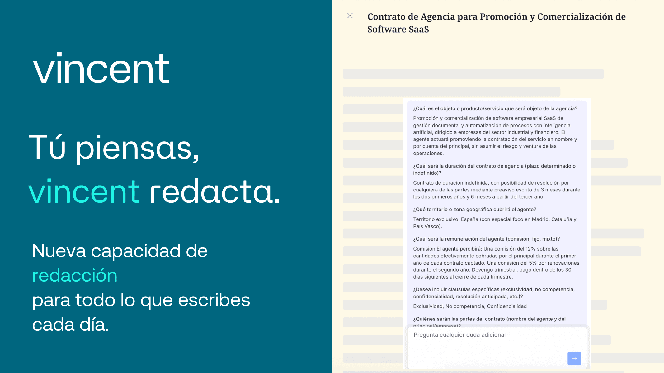 Tú piensas. Vincent escribe.